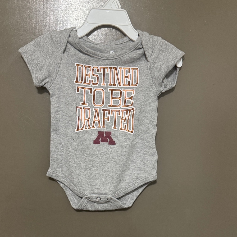 Gray Baby Bodysuit with Sports Design